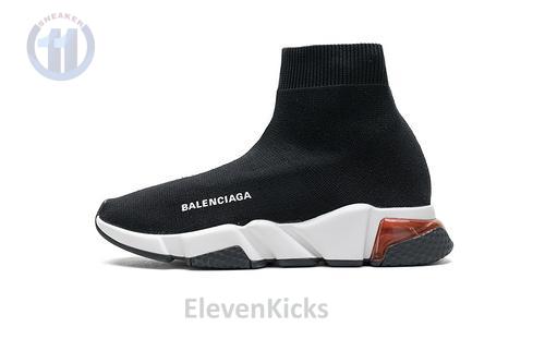 Ba*len*cia*ga speed clear sole sneaker black white red