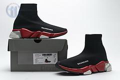 Ba*len*cia*ga speed clear sole sneaker black red