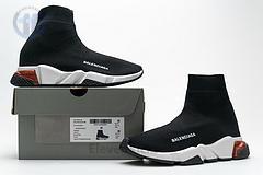 Ba*len*cia*ga speed clear sole sneaker black white red