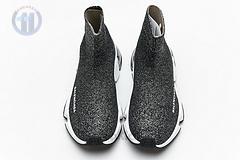 Ba*len*cia*ga speed clear sole sneaker black silver