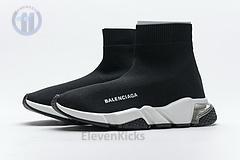 Ba*len*cia*ga speed clear sole sneaker black white