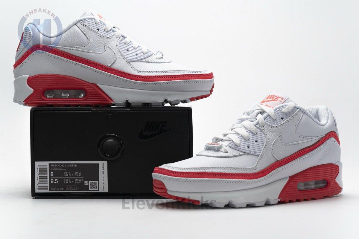 CJ7197-103 Undefeated x Nike Air Max 90 White Red