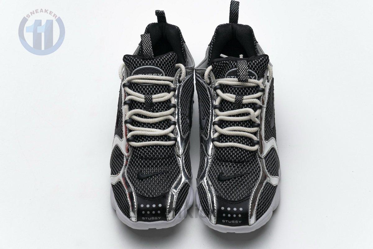 CU1854-001 Stussy x Nike Air Zoom Spiridon Cage 2 Black Silver