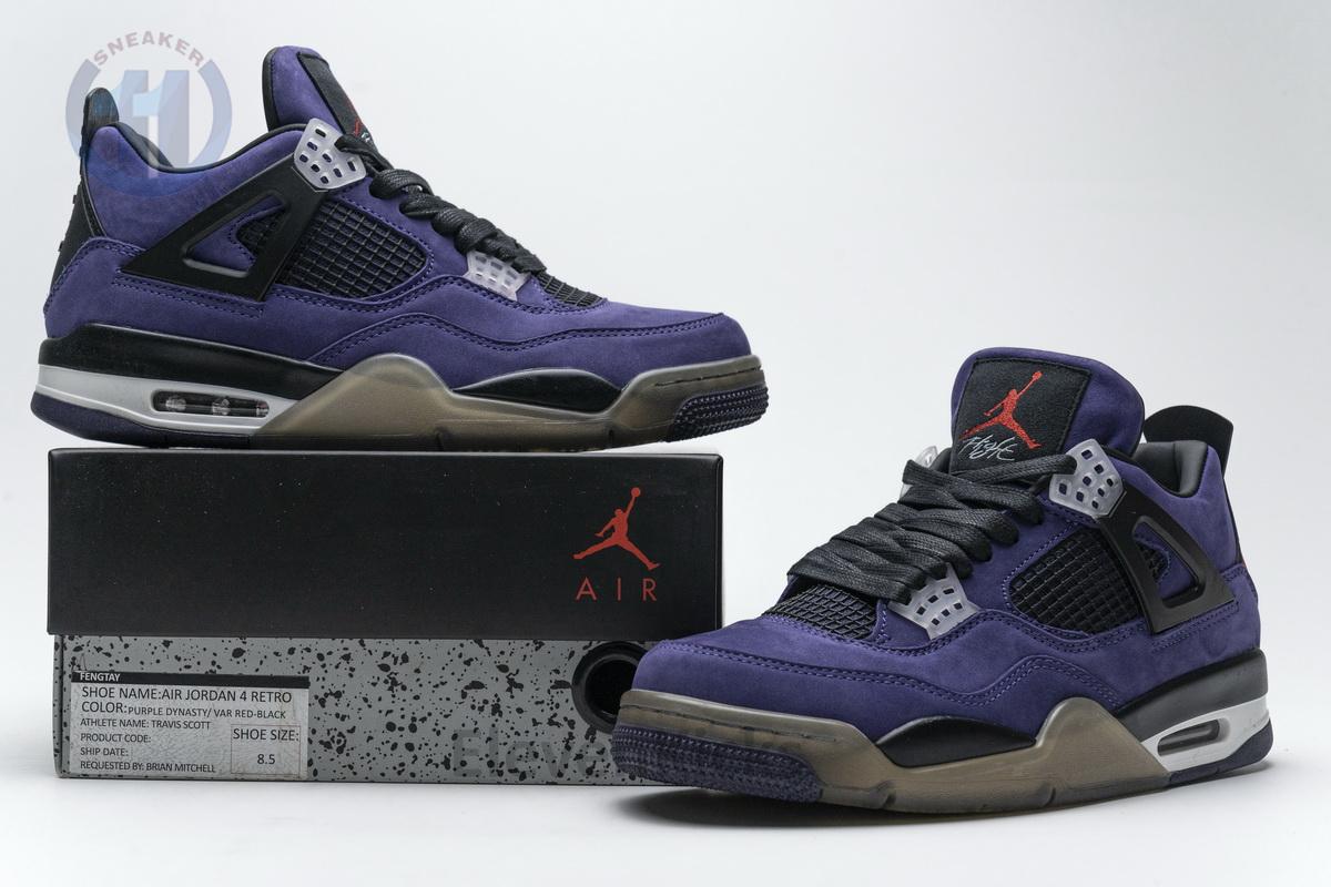 AJ4-766302 Travis Scott x Air Jordan 4 Retro Purple