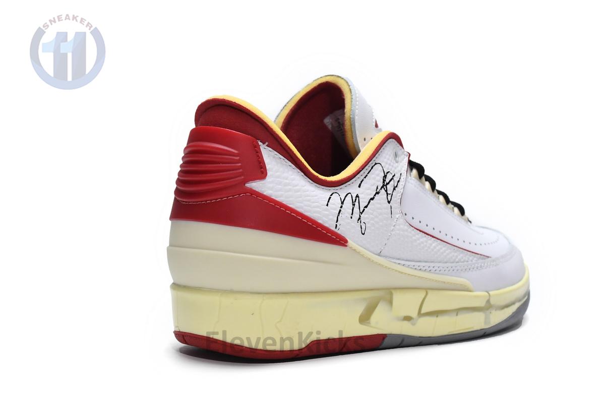 DJ4375-106 Off White x Air Jordan 2 Retro Low SP White and Varsity Red