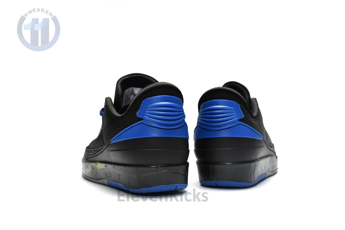 DJ4375-004 Off White x Air Jordan 2 Retro Low SP Black and Varsity Royal