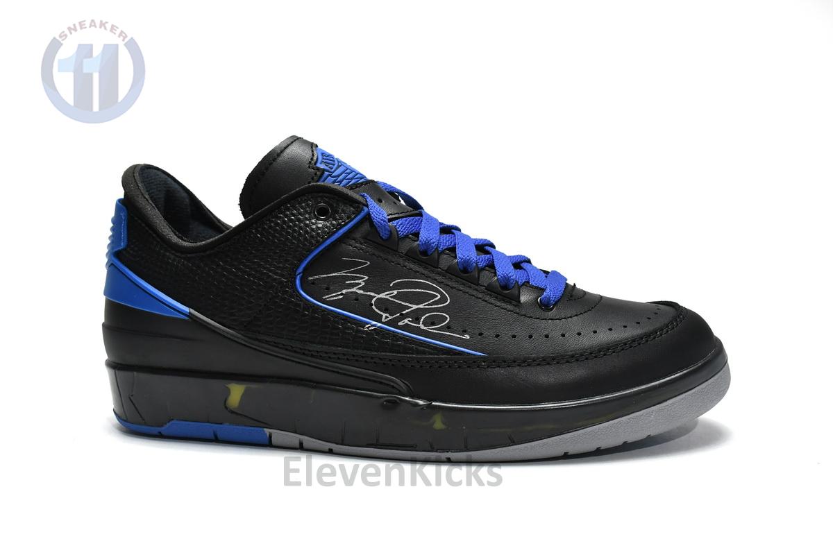 DJ4375-004 Off White x Air Jordan 2 Retro Low SP Black and Varsity Royal