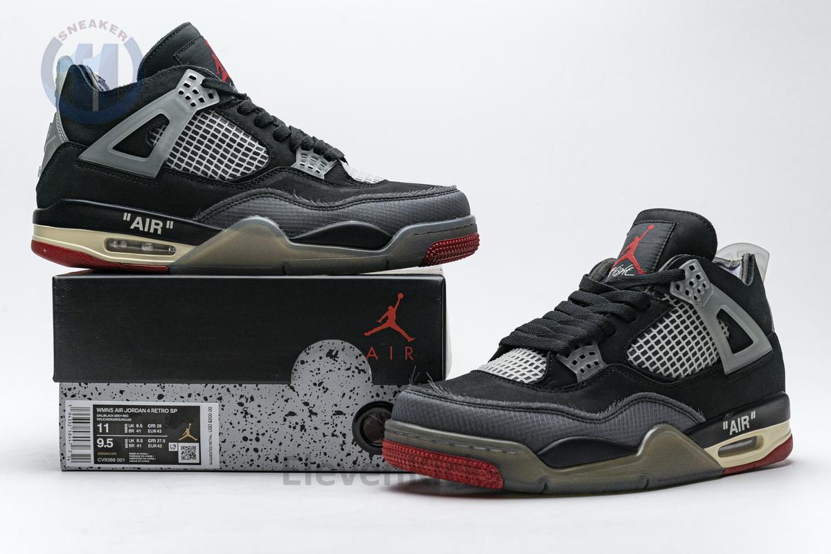 CV9388-001 OFF White x Air Jordan 4 Bred