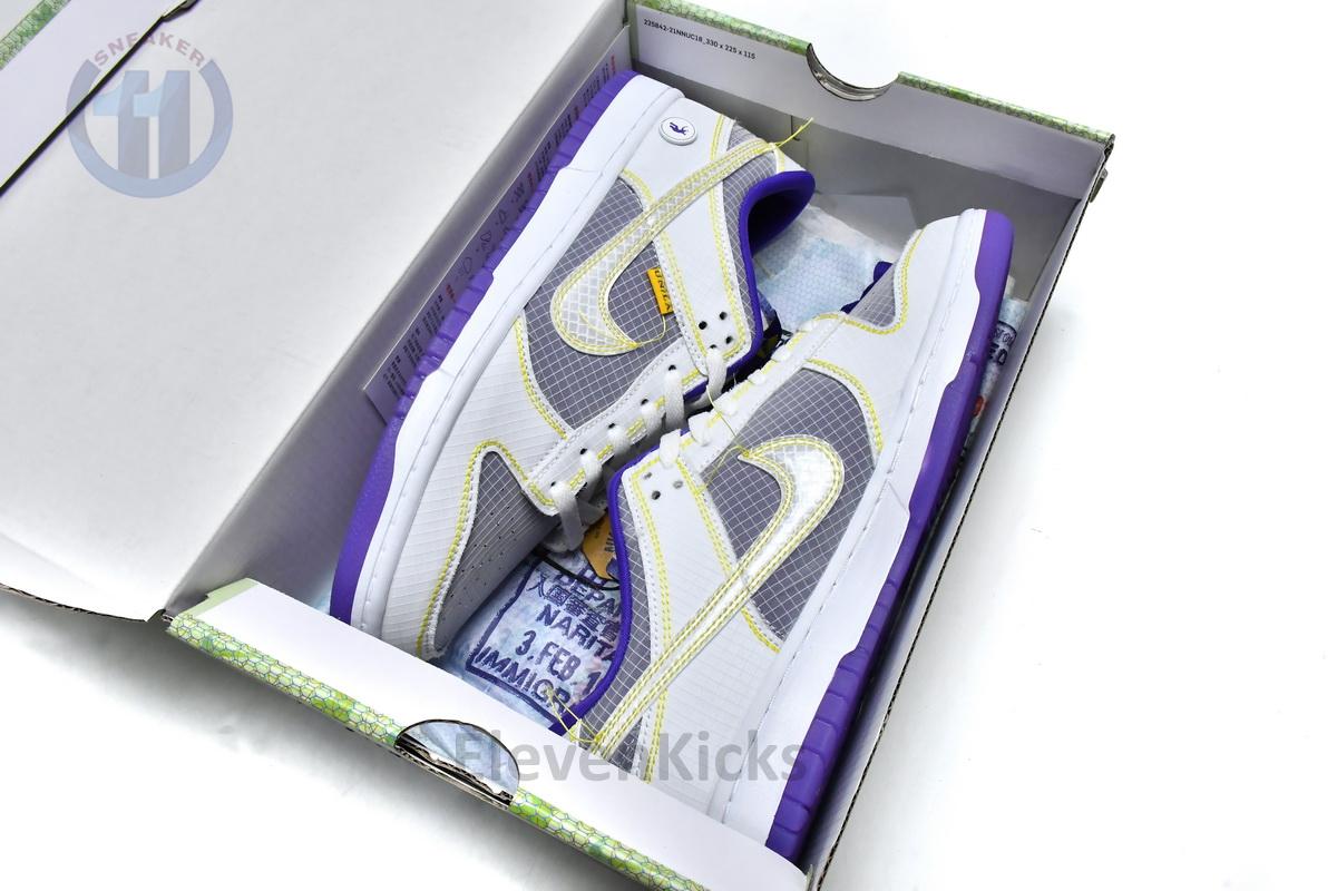 DJ9649-500 Union x Nike Dunk Low Purple Gold