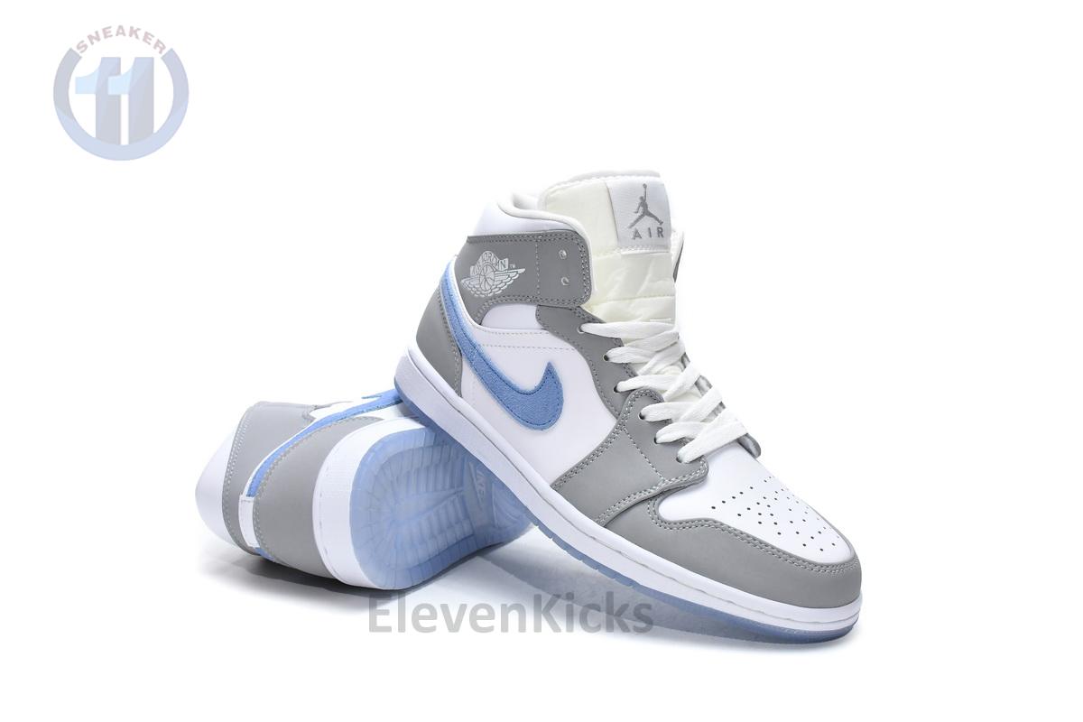 BQ6472-105 Air Jordan 1 Mid Wolf Grey Aluminum