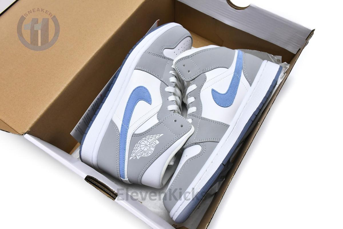 BQ6472-105 Air Jordan 1 Mid Wolf Grey Aluminum