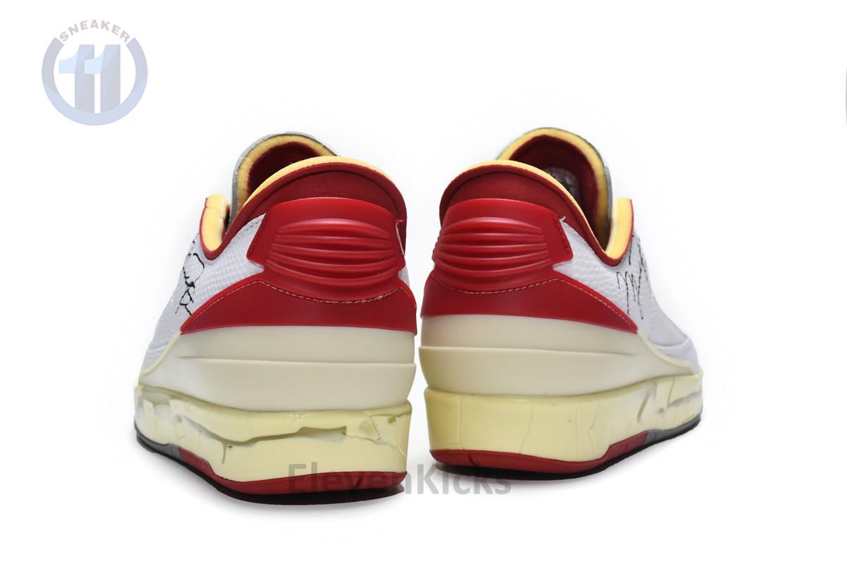 DJ4375-106 Off White x Air Jordan 2 Retro Low SP White and Varsity Red