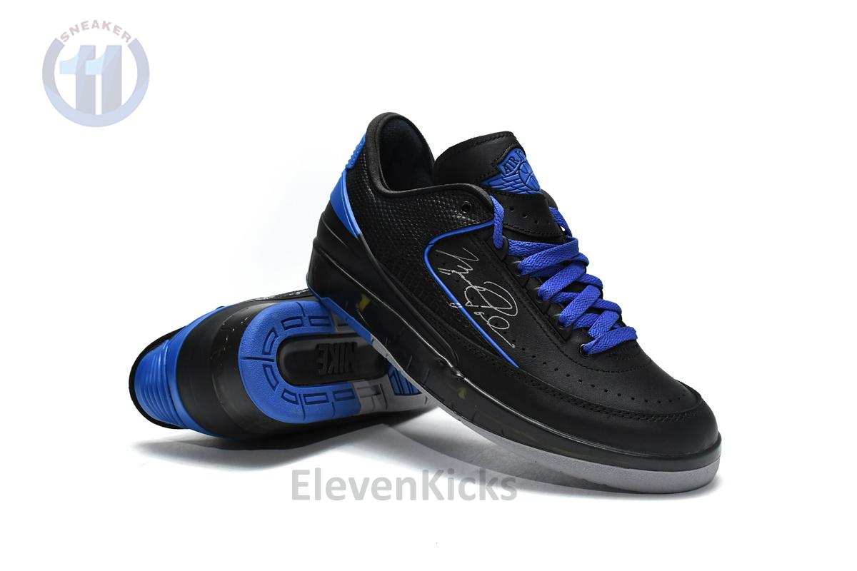 DJ4375-004 Off White x Air Jordan 2 Retro Low SP Black and Varsity Royal