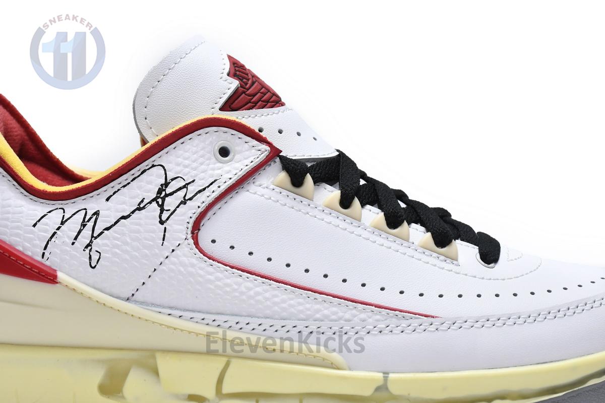 DJ4375-106 Off White x Air Jordan 2 Retro Low SP White and Varsity Red
