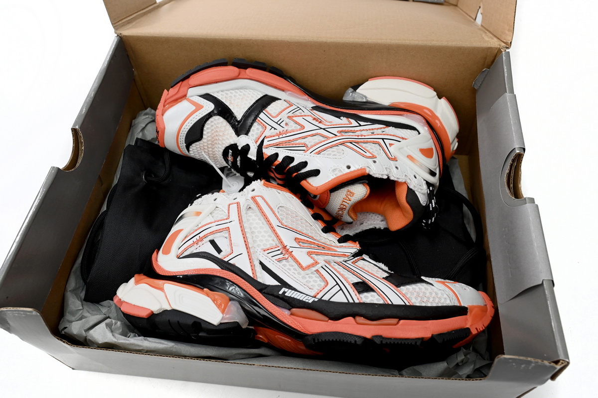 Ba*len*cia*ga runner white orange black