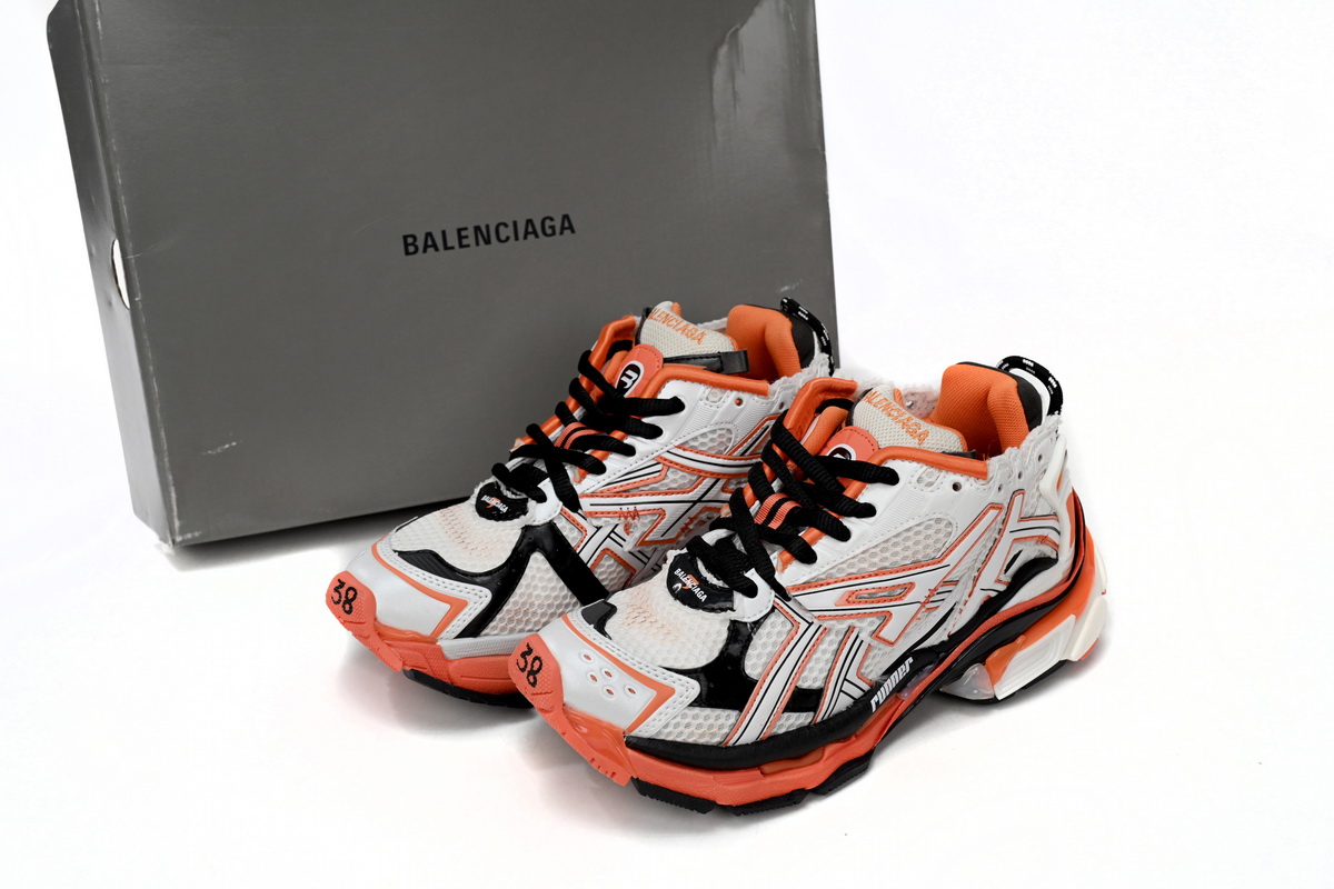 Ba*len*cia*ga runner white orange black