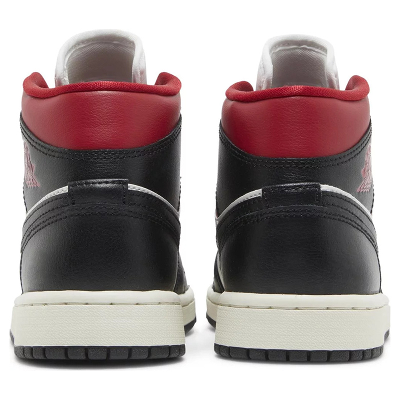 Wmns Air Jordan 1 Mid ‘Black Sail Gym Red’