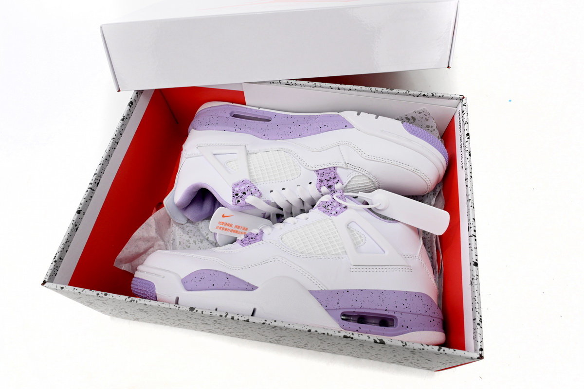 Air Jordan 4 White Purple Oreo